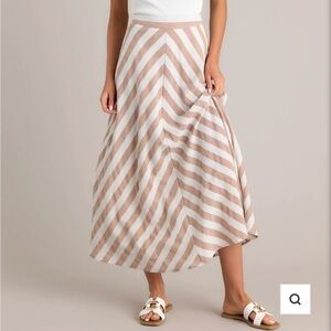 Brown and white stripped maxi skirt